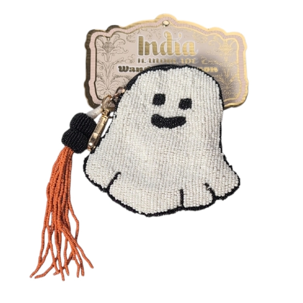 Wandering Moon India Handmade Beaded Ghost Pouch